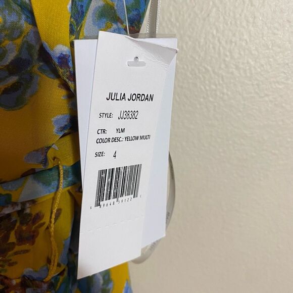 Julia Jordan Women’s Size 4 High Neck Maxi Dress Deep Yellow Floral Sleeveless - Picture 8 of 11